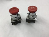 LOT OF 2--- RED PUSHBUTTONS NO DATA PLATE