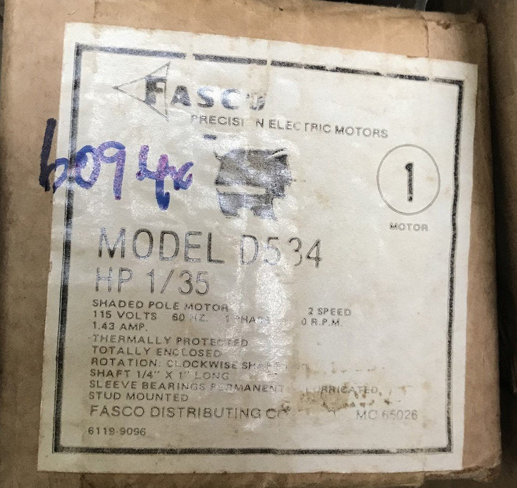 Fasco D534 3.3" General Purpose Motor 1/35-1/100 HP