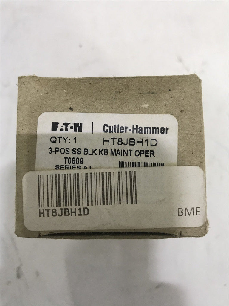 CUTLER HAMMER HHT8JBH1D 30MM 3 POS SELECTOR SWITCH INCLUDES HT8GR1 GROUNDING KIT