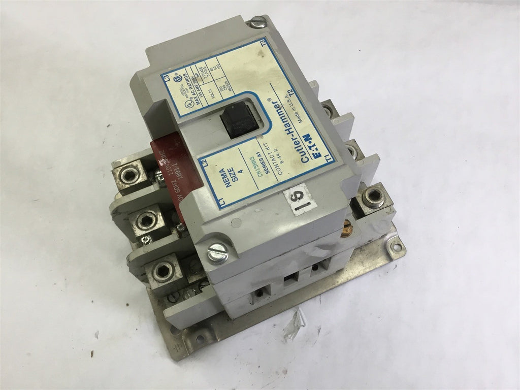 CUTLER-HAMMER CN15NN3 NEMA SIZE 4 CONTACTOR 460 VOLTS @ 100 HP 3P 120 VOLT COIL