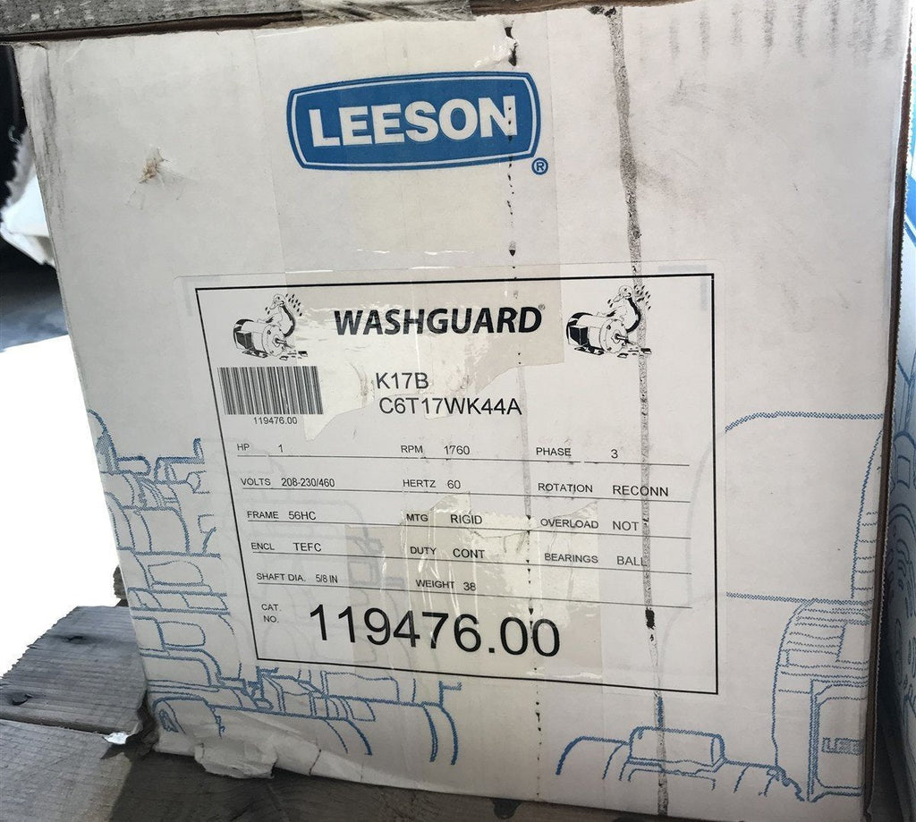 LEESON 119476.00 1 HP 1760 Rpm 3PH 208-230/460 Volt 56HC Frame