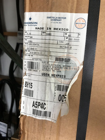 EMERSON A5P4C Automotive Duty U Framed Footed Premium Efficient 5HP