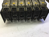 LOT OF 6-- SIEMENS 3NE8017 50 AMP FUSES, WITH FUSE BLOCKS