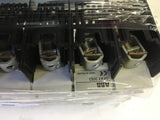 LOT OF 6-- SIEMENS 3NE8017 50 AMP FUSES, WITH FUSE BLOCKS
