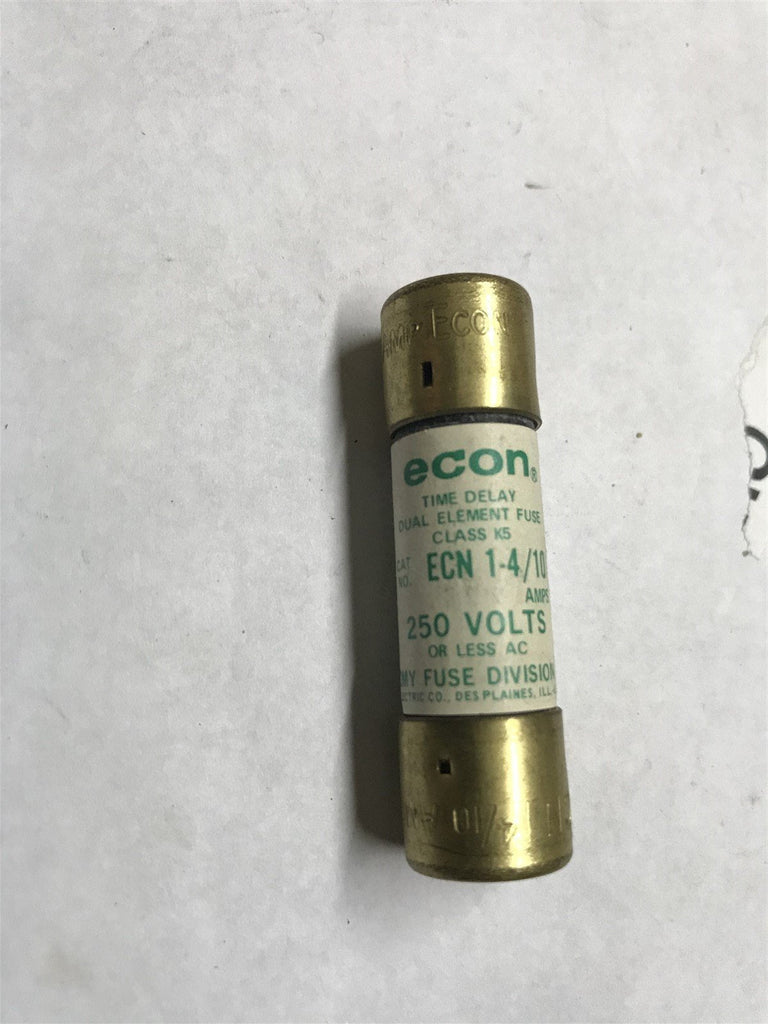 Econ Time Delay Fuse ECN-1-4/10 1-4/10AMP 250V LOT OF 3