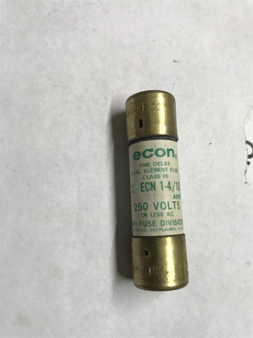 Econ Time Delay Fuse ECN-1-4/10 1-4/10AMP 250V LOT OF 3