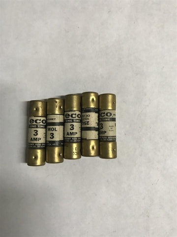 ECO 3 AMP FUSES LOT OF 5