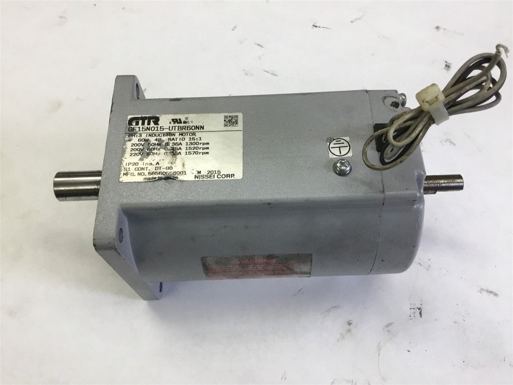 NISSEI CORL 56560558001 60 WATT 4P 15:1 RATIO 220 V .36A 1570 RPM