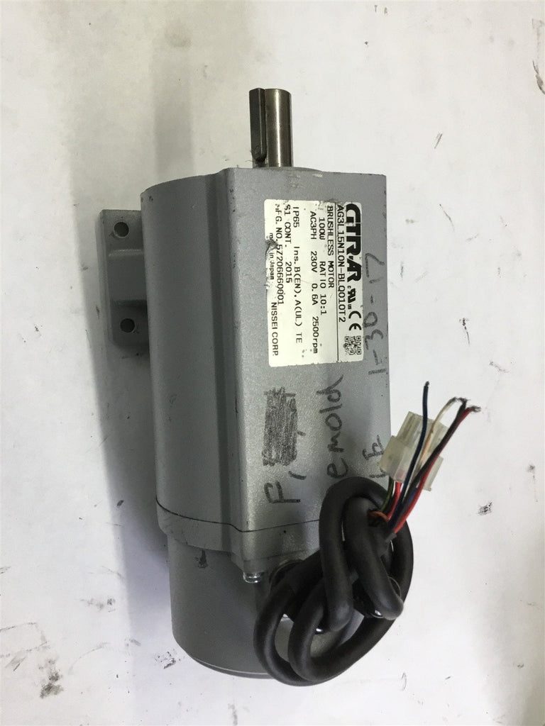 NISSEI CORP 5Z206660001 100 WATT 4P 10:1 RATIO 230 V .6A 2550 RPM