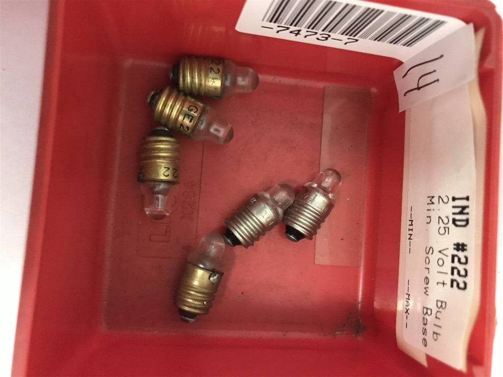 222 25V LOT OF 6 BULBS