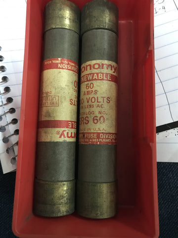 ECONOMY ERS 60 LOT OF 3 FUSES