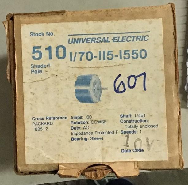UNIVERSAL ELECTRIC 510 MOTOR .60 AMP