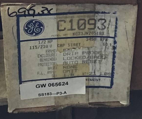 GENERAL ELECTRIC C1093 MOTOR