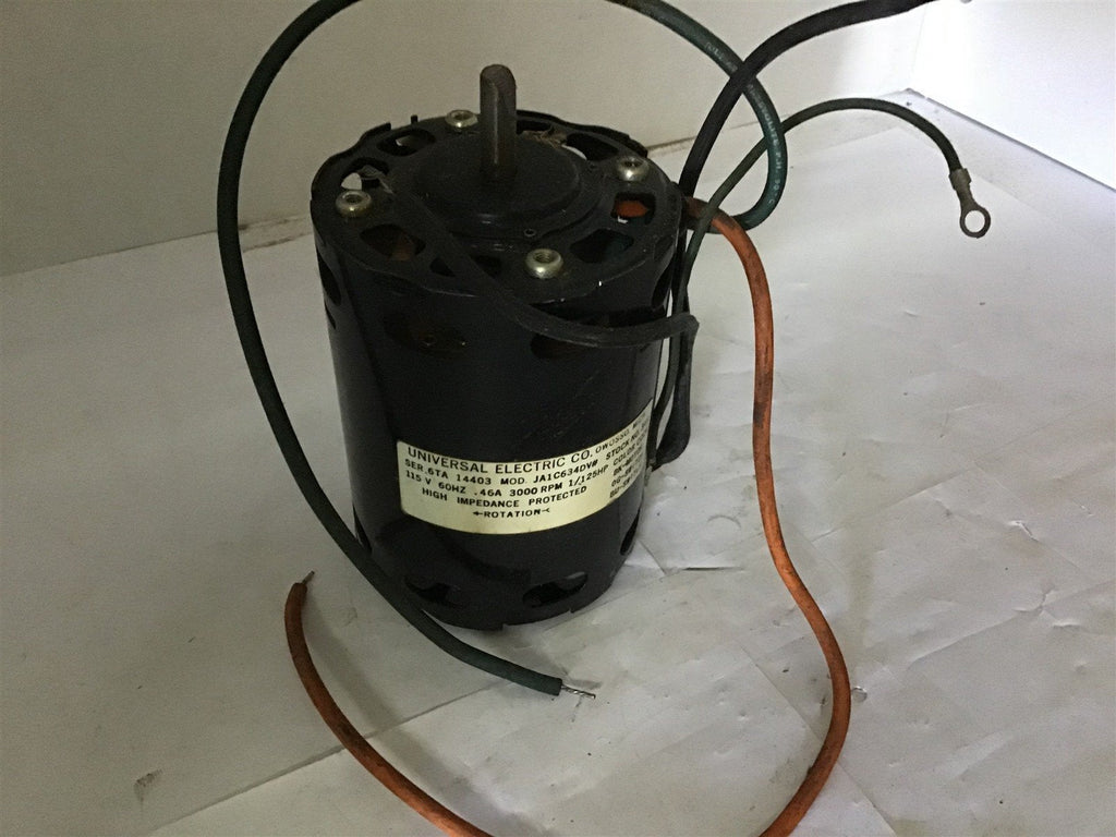 UNIVERSAL ELECTRIC JA1C634DV 1/125 HP 115 VOLTS, 3000 RPM, .46 AMP