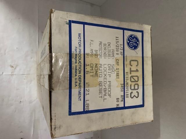 GE KC33JN2051BX 1/2 HP CAP START MOTOR 115/230 VOLTS, 1/2 HP 3450 RPM, 56C FR