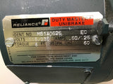 RELIANCE M51A0626 UNIBRAKE 115/230 VOLTS 1 PHASE TORQUE 6 FT LBS DOUBLE C-FACE