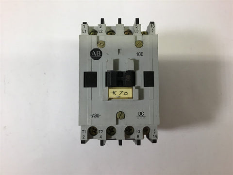 ALLEN-BRADLEY 100-A30NZ*3 SERIES B CONTACTOR 460V @ 20 HP 24 VDC COIL