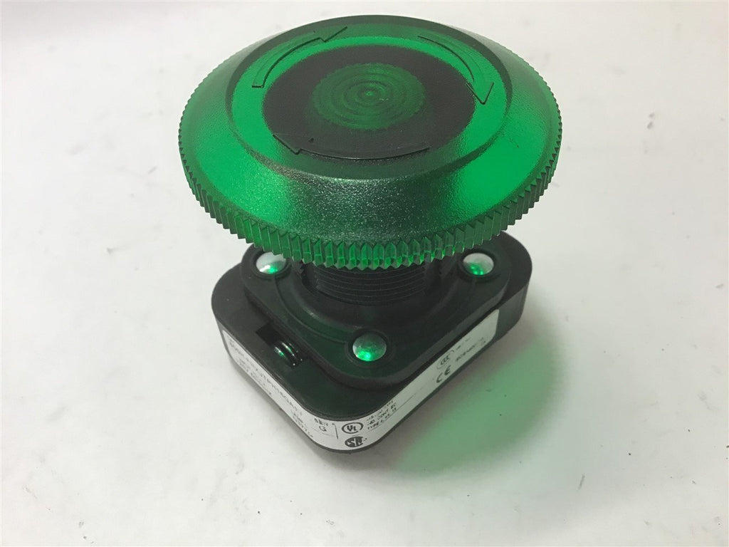 ALLEN BRADLEY 800H-FRXJTPH16GA1 SER G PUSHBUTTONS GREEN 12V 50/60HZ LAMP N377G