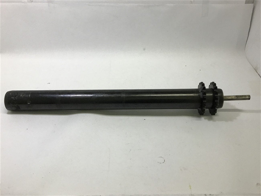 19-3/4" L X 1/2" OD CONVEYOR ROLLER W/ SPROCKET 40 CHAIN 36 TEETH
