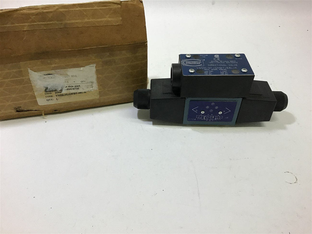 CONTINENTAL HYDRAULICS VS5M-3F-GMBT-68L-K DIRECTIONAL VALVE 120/110 VAC