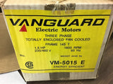 VANGUARD VM-5015 E AC MOTOR 1.5 HP 230/460 VOLTS 145T FRAME 1800 RPM 60Hz