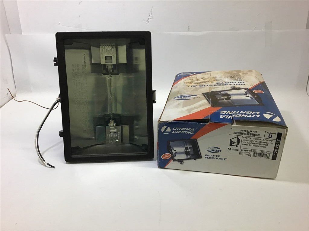 Lithonia Lighting F500QLD120 Dark Bronze Quartz Flood Light 500 W 120 V
