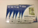 Office Depot 274-411 Wall Mount Vertical Sign Holder for 8.5" x 11" Signs 6 Pcs