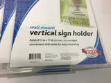 Office Depot 274-411 Wall Mount Vertical Sign Holder for 8.5" x 11" Signs 6 Pcs