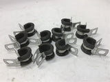 1BAB3 3/8'' EPDM GALVANIZED STEEL CUSH CLAMP .281 HOLE DIA 131791D 10 Pcs