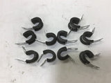 1BAB3 3/8'' EPDM GALVANIZED STEEL CUSH CLAMP .281 HOLE DIA 131791D 10 Pcs