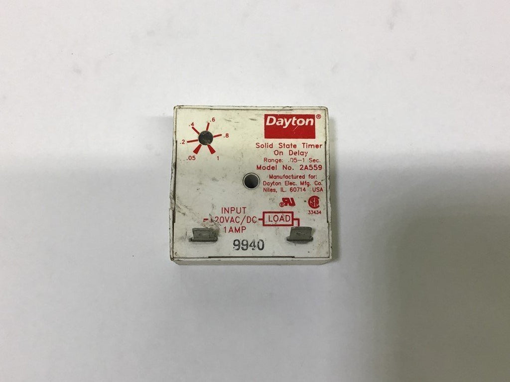 Dayton 2A559 Solid State Timer 0.05 - 1 Sec