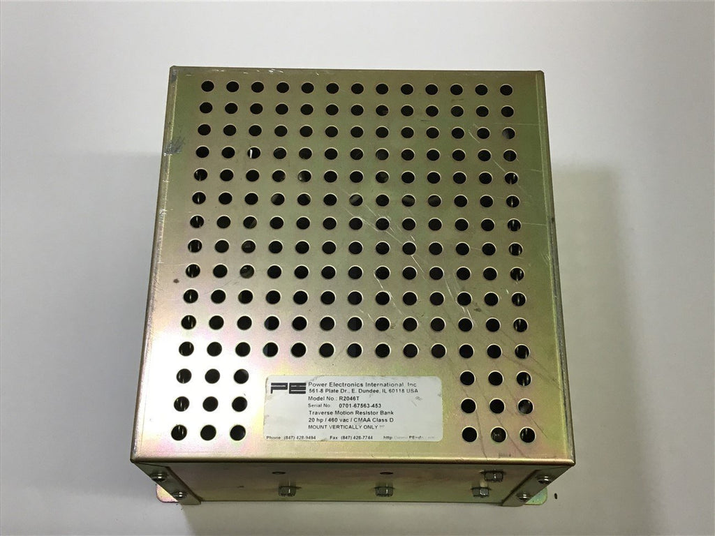Power Electronics International R2046T Traverse Motion Resistor Bank 20 HP 460v