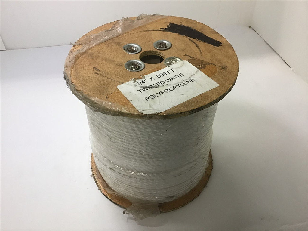 1/4" x 600ft Twisted White Polypropylene Rope