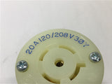 Hubbell 2531 Connector Body Insulgrip Twist-Lock 4P 5 Wire 20 A 3 Ph 120/208 VAC