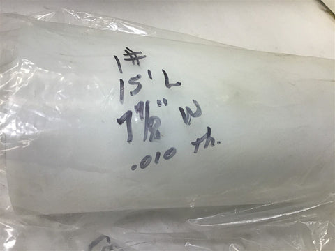 15' L x 7 7/8" W x .010 thick Roll Plastic for Trans Belt 53531
