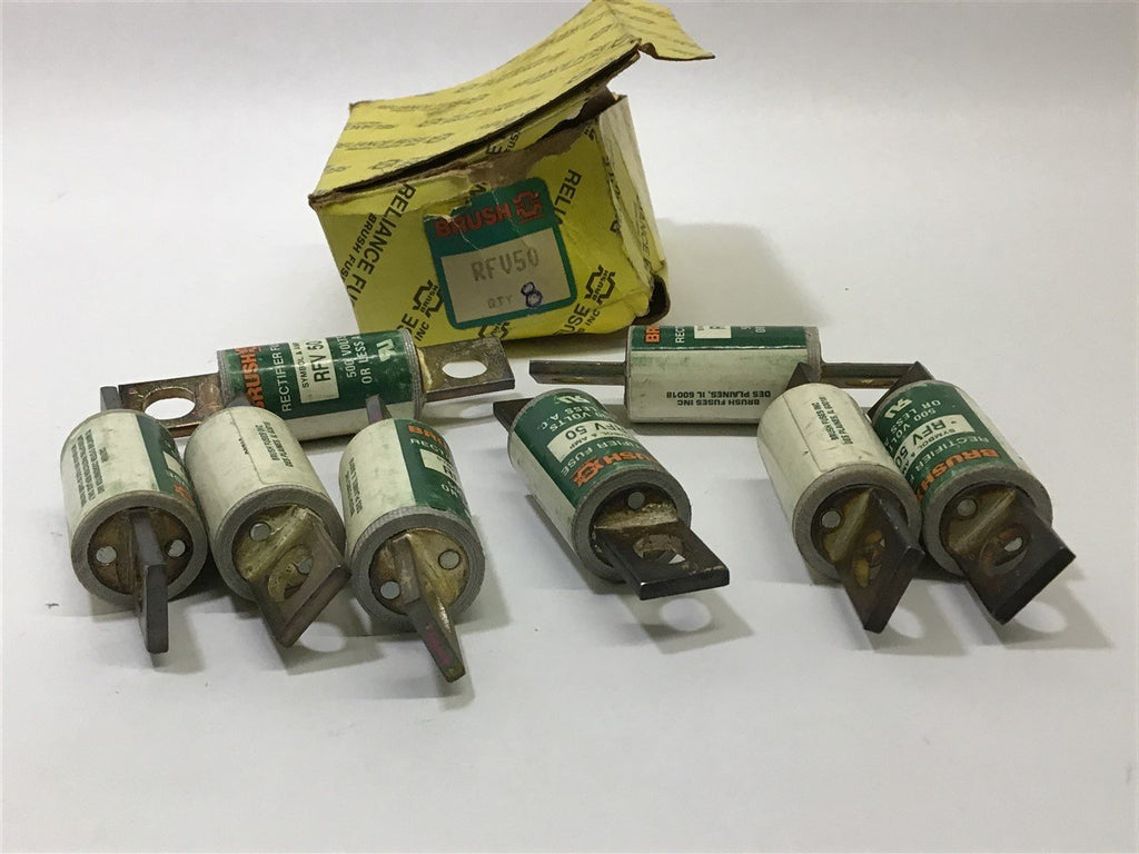 Brush RFV 50 Rectifier Fuse 500 VAC Lot of 8