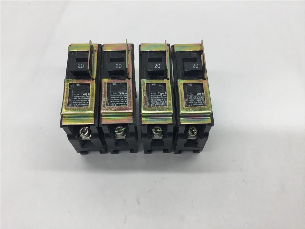 Siemens B120 20 Amp Circuit Breaker Single Pole 120/240 Volts 1 lot of 4