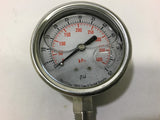 Grainger 4CFH3A Gauge 0-60 Psi 0-400 kPa Tube & Socket Glycerin