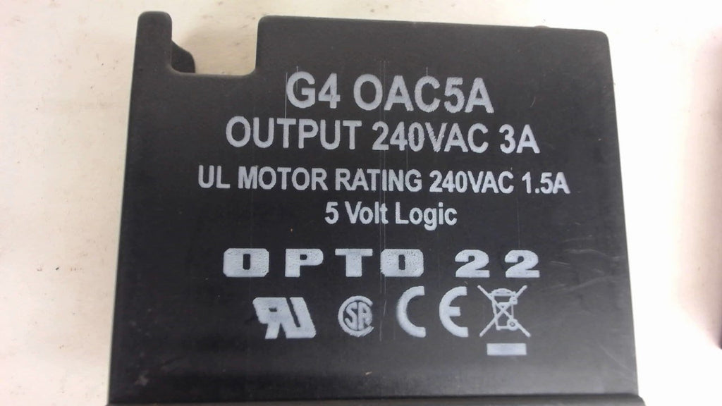 Lot Of 2, Opto 22, G4 0Ac5A, Relay, 240 Vac, 1.5 Amps, 5 Volt Logic