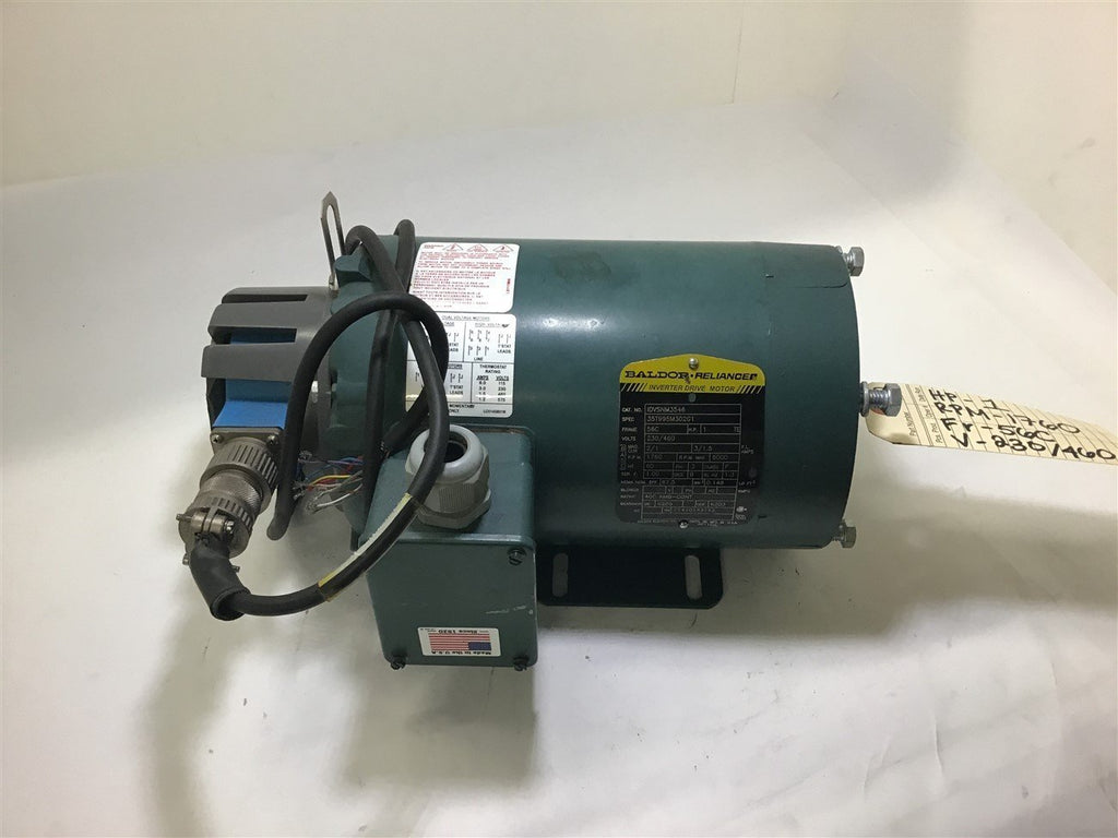 Baldor IDVSNM3546 1 HP AC Motor 230/460 Volts 1760 RPM 4P 56C Frame TE