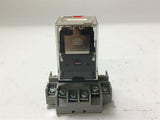 Omron MKS3PI-5 Relay 24 Volt Coil 250 Vac 10 A 11 Pin W/ Base Lot of 2