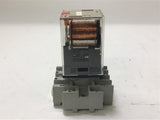 Omron MKS3PI-5 Relay 24 Volt Coil 250 Vac 10 A 11 Pin W/ Base Lot of 2