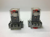 Omron MKS3PI-5 Relay 24 Volt Coil 250 Vac 10 A 11 Pin W/ Base Lot of 2