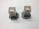 Omron MKS3PI-5 Relay 24 Volt Coil 250 Vac 10 A 11 Pin W/ Base Lot of 2