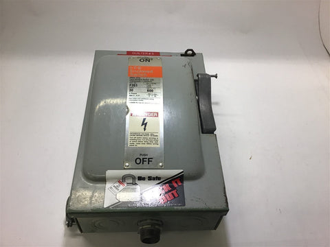 I-T-E F-351 Fusible Safety Switch 30 Amp 600 Vac 3 Phase