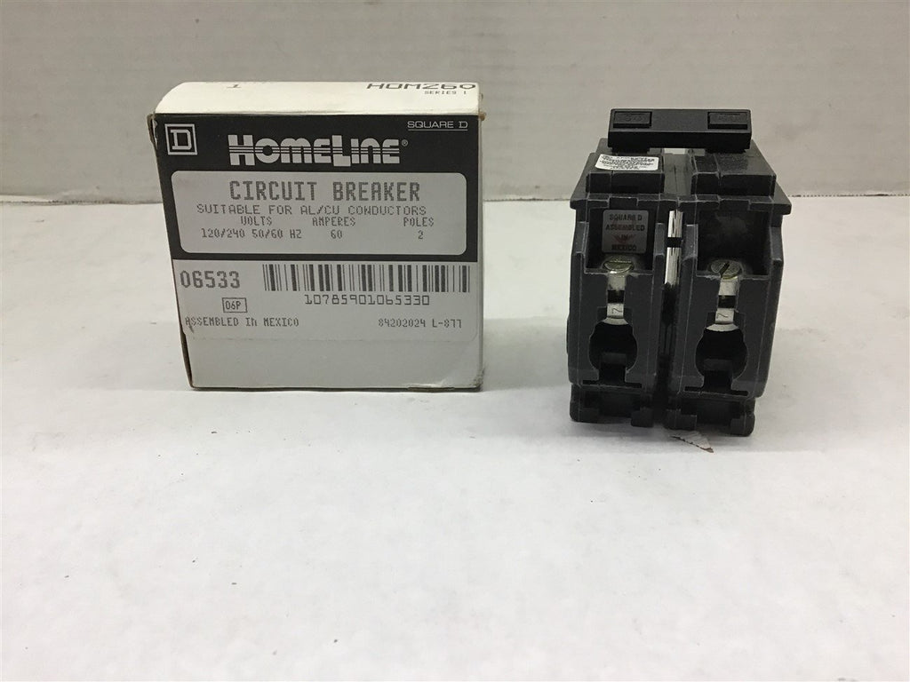 Square D HOM260 Homeline Circuit Breaker 60 Amp 2 Pole 120/240 Vac