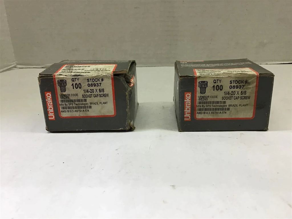 Unbrako 08937 1/4-20x5/8 Socket Cap Screw 200 QTY
