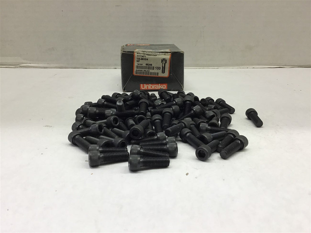 Unbrako 1111471 1/4-28x3/4 Socket Head Cap Screw box of 100 pcs