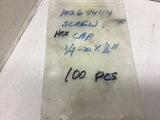 1/4-20x1/2 Hex Cap Screws pack of 100 Pcs