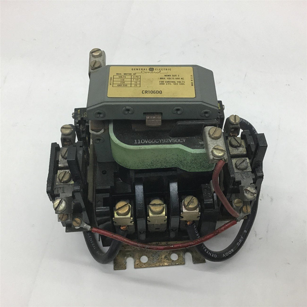 General Electric CR106D0 Contactor Size 2 600 Vac 440-550 V @ 25 HP 110 Coil